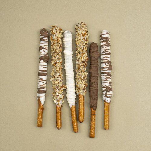 6 pack Chocolate Drizzled Gourmet Pretzel Sticks